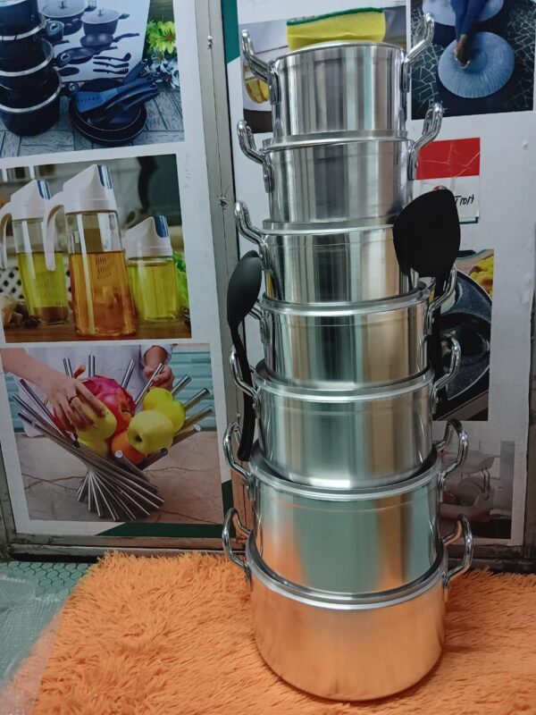 Original Tornado (TC) Cookware Set Sufuria with Free( 2 pcs Plastic service Spoons and 1 Scotch